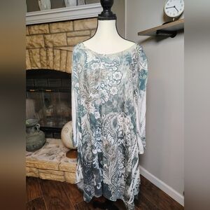 Calstyle Graphic Patterned Shirt - Green and White